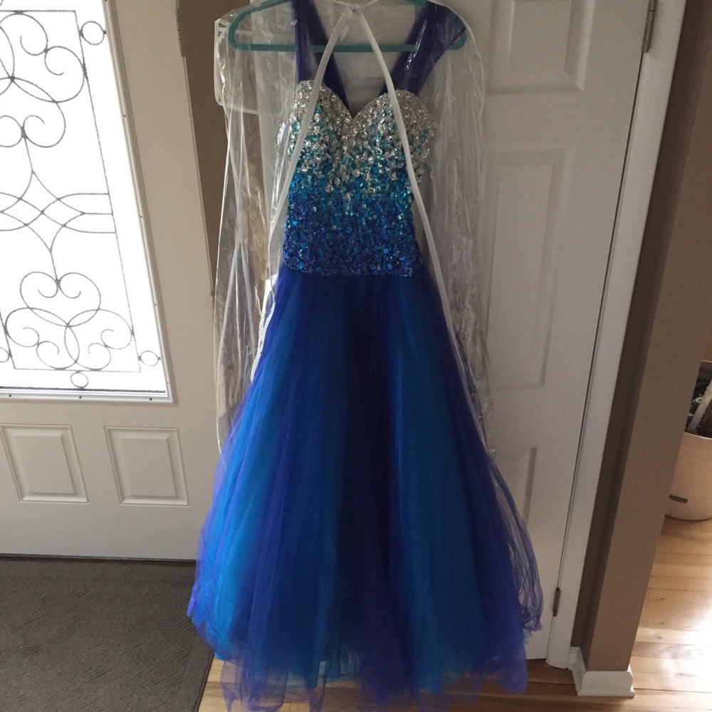 Beaded and tulle ballgown